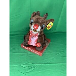 RUDOLPH THE RED NOSE REINDEER Dandee musical plush (Nose Rotates W/ The Music )